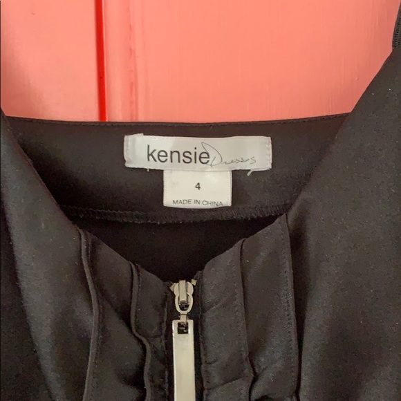 Kensie LBD little black dress zipper front ruffles - Picture 3 of 6